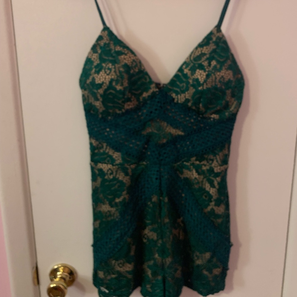 Fashion nova romper s deep green